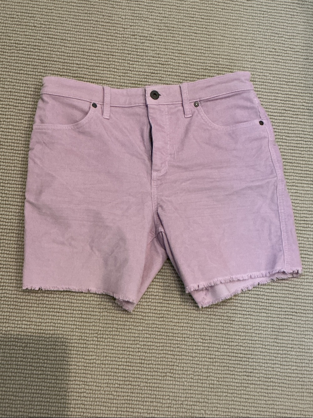 Carve Designs Lavender High-Rise lightweight stretch corduroy shorts
